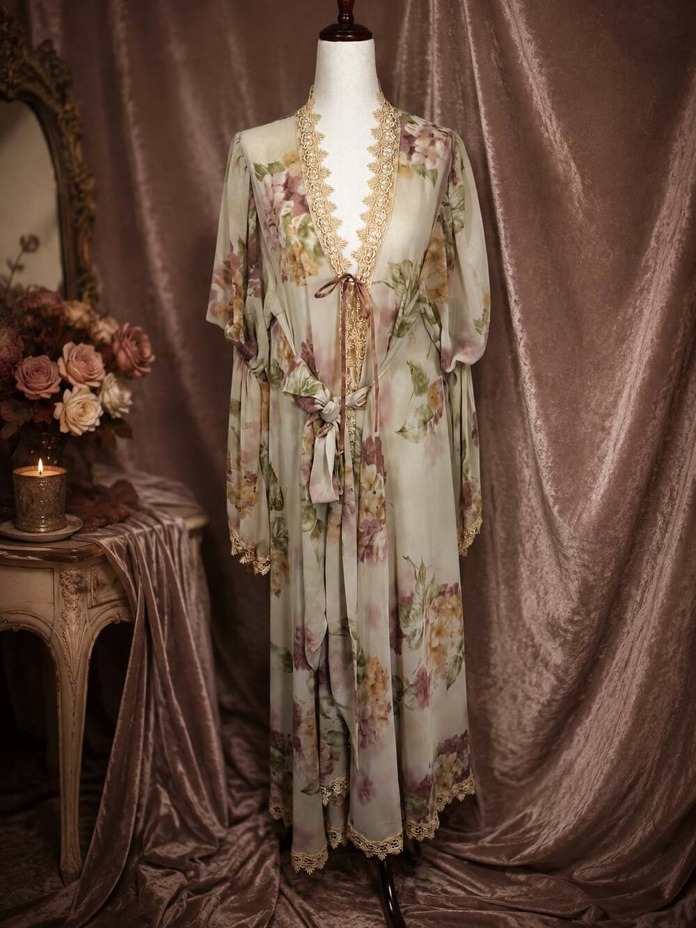 NWT Hopeless Romantic Sheer Floral Lace Dressing  Robe One Size Cottagecore